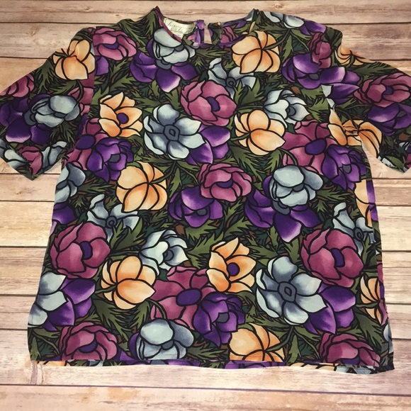 Spenser Jeremy Tops - Retro 💯 silk vintage shirt